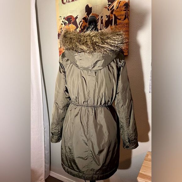 Banana Republic Women’s Parka Removable Hood Olive Green Coat EUC!! - Picture 6 of 12